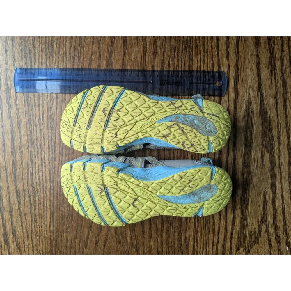 Merrell Hydro H2O Water Sandals Kids Size 3M Grey Blue Lime MK163197 Hiking Shoe